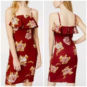 NWT Almost Famous Juniors' Floral Print Bodycon Dress Size Medium